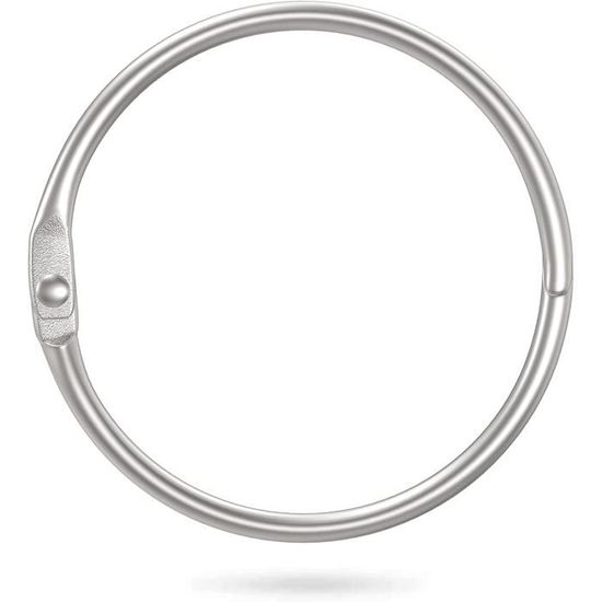 Anneaux De Reliure Uniclife - Lot De 12 Pièces En Acier Pour Organiser Documents, Cartes Et Reçus - Diamètre 5 Cm