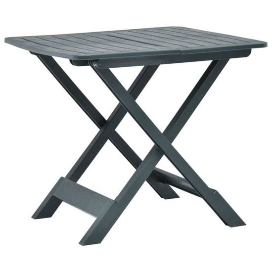 Table pliable de jardin Vert 79x72x70 cm Plastique-LEF