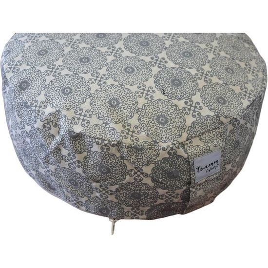 Pouf, zafu, coussin de méditation, yoga - Rond - 35 x 35 x 15 cm - Noir