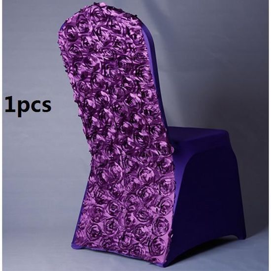 1 PCS Deep Purple élasticité banquet hôtels mariage Housse de Chaise en Spandex haute gamme Bords Carrés Housse Chaise Spandex Polye