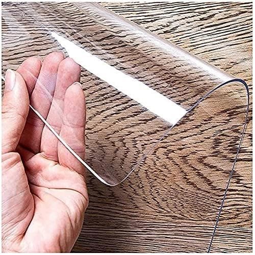 YURO Nappe Transparente En PVC - 130 X 65 Cm - Protection De Table étanche à L'huile - Pour Bureau, Maison, école