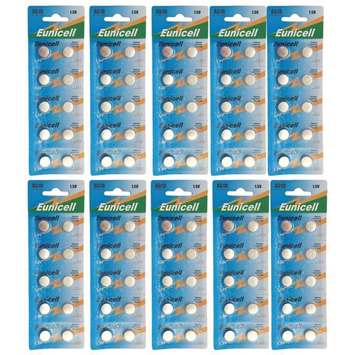 Lot de 100 Piles bouton plates type AG10 1,5V compatibles LR1130 LR54 Yuan Yuan Cdiscount