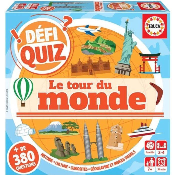 Défi quiz - le tour du monde - Jeu de questions réponses - EDUCA