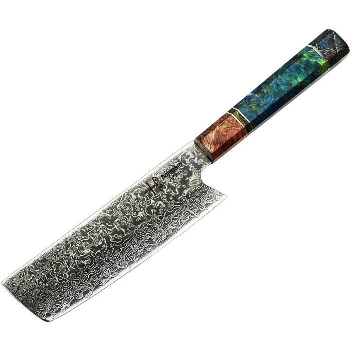 Couteau de chef Damascus Hajegato Unique en son genre de poignée professionnel couteau de cuisine de chefs japonais VG10 haute quali