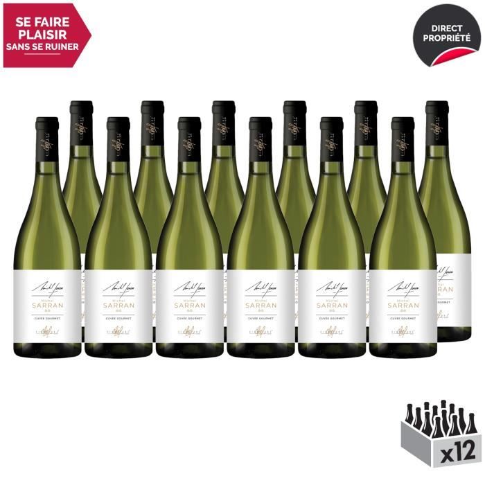 MICHEL SARRAN Cuvée Gourmet Blanc 2019 - Lot de 12x75cl - Signature Chef - Appellation IGP Pays d'Oc - Vin Blanc du Languedoc -