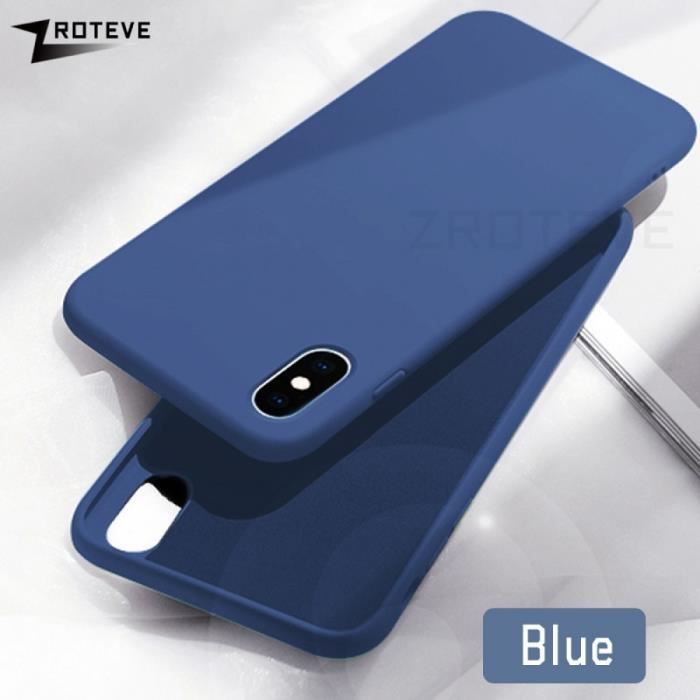 Coque, iPhone XR, Superbe Bleu ZROTEVE housse iPhone Max étui Silicone liquide luxe Apple iPhone lisse iPhone Max étuis