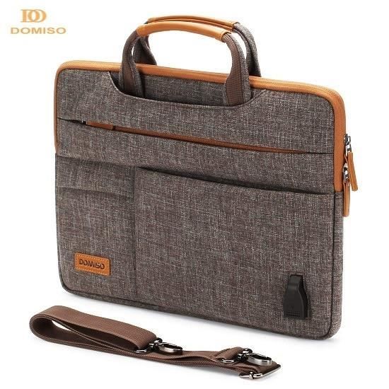 Brown-13 pouces -DOMISO10, sacoche multifonction 13 14 15.6 17.3 pouces, pochette pour ordinateur portable mallette d'affaires po