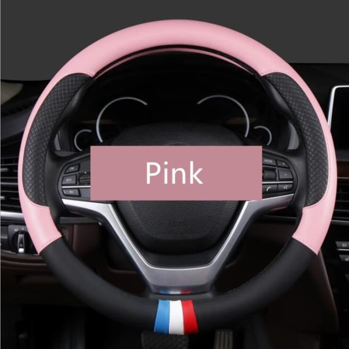 Housse de volant de voiture universelle en cuir microfibre, couvre volant de Sport de 37 à 38CM, antid Rose