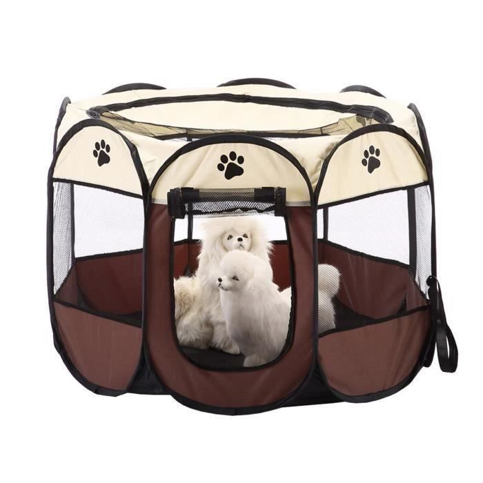 Tente pour Animaux de Compagnie Animal Domestique Cage de Chien Octogonal Parc Pliable à Chiots Chien Chaton Chat Aa74774