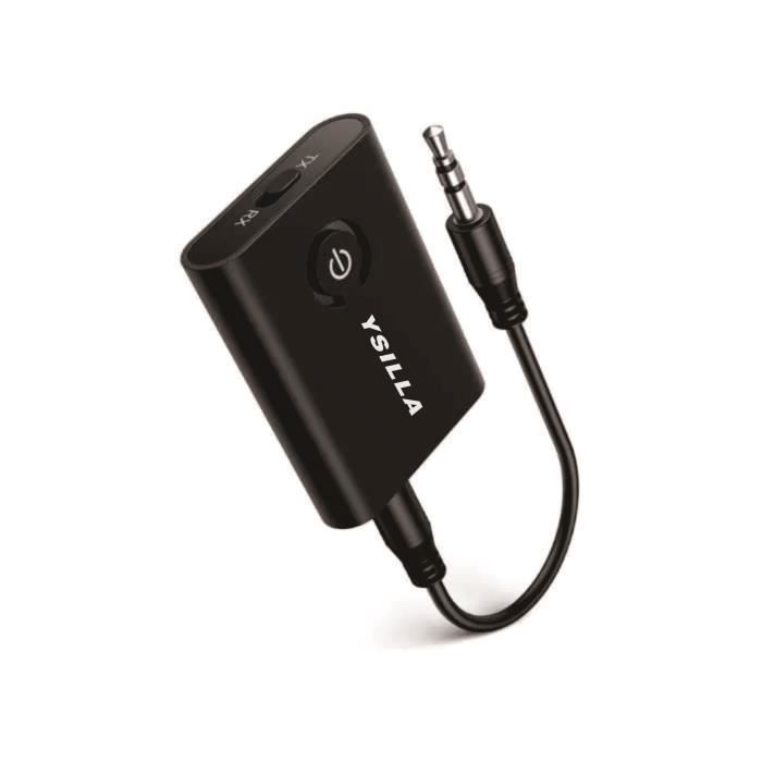 Adaptateur Bluetooth 5.0 Émetteur Bluetooth Émetteur et récepteur 2 en 1 Sortie stéréo 3,5 mm, peut connecter 2 appareils en même te
