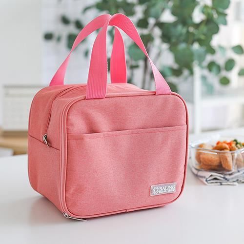 Sac à Lunch Portable,Portable étanche sac isotherme Bento boîte fourre tout conteneur alimentaire boisson déjeuner - Type Pink