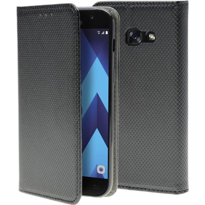 Housse Coque Etui Magnétique Galaxy A3 2017 Noir - AVSCASE