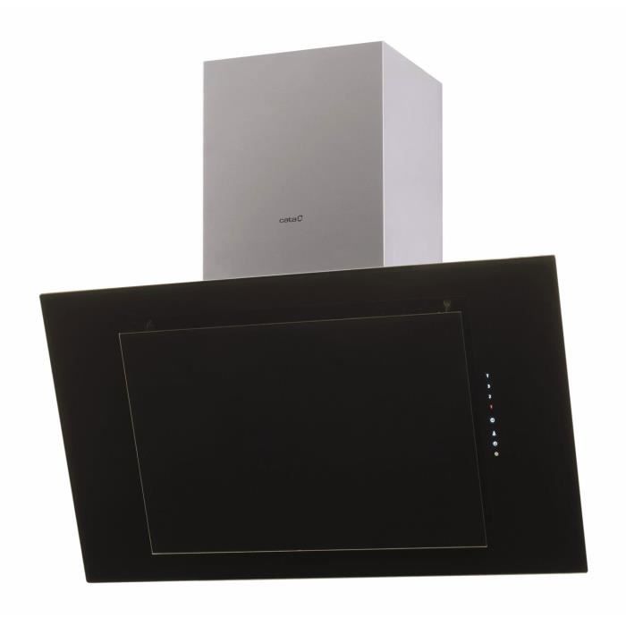 CATA Hotte décorative inclinée THALASSA 600XGBK A+ 60cm noire