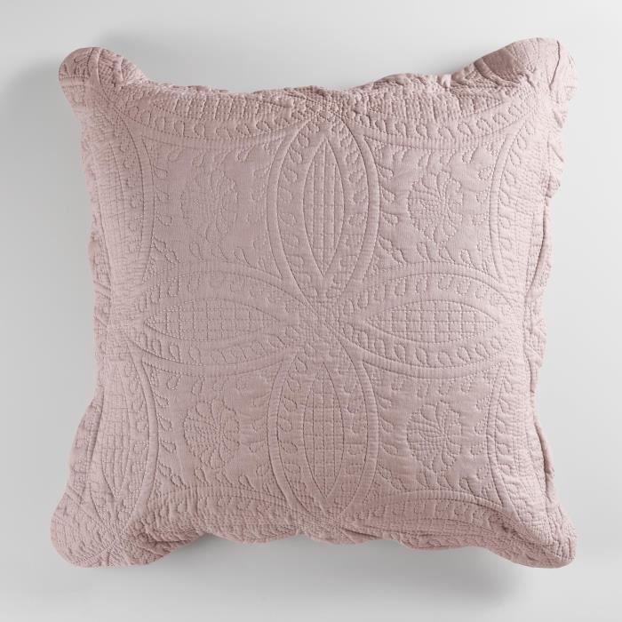 CDaffaires Housse de coussin +encart 60 x 60 cm microfibre unie stony Rose
