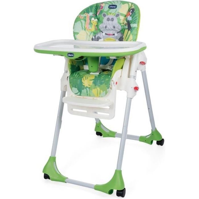 CHICCO Chaise Haute Polly Easy 4 Roues Happy Jungle