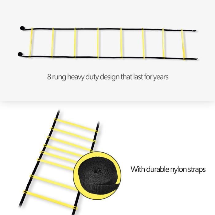 8-Rung 4M Echelle de Coordination Agilite Ladder pour la vitesse Football Sports Football Fitness Pieds formation HB030