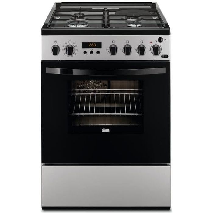 FAURE FCM656HPSA cuisinière table mixte gaz / électrique - 4 foyers - Four électrique - Pyrolyse - 54 L - A - L 60 x H 88,9 cm