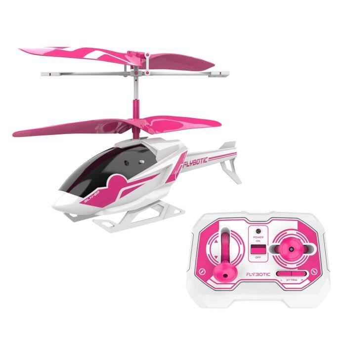 FLYBOTIC AIR PANTHER - Hélicoptère télécommandé rose - Utilisation intérieure - 17cm - Dès 10 ans