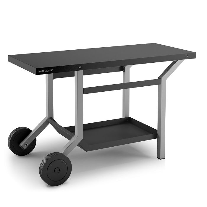 Table roulante en acier pour plancha FORGE ADOUR - Noir et gris clair mat