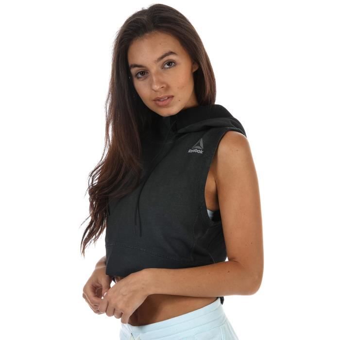 Sweat Reebok Combat Training Glory pour femme en noir.