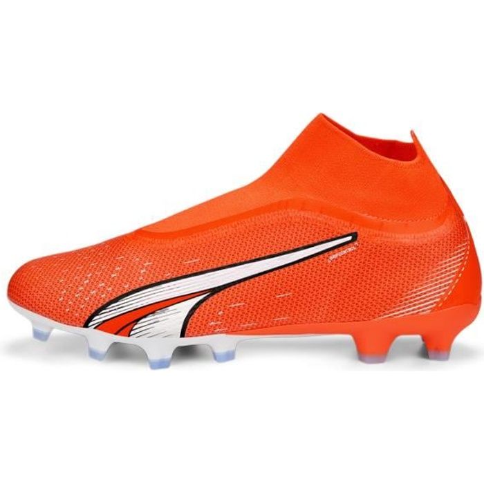 Chaussures de football de football sans lacets Puma Ultra Match FG/AG - ultra orange/white/blue glimmer - 46