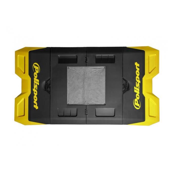 Tapis récupérateur pliable POLISPORT Bike Mat bicolore jaune/noir
