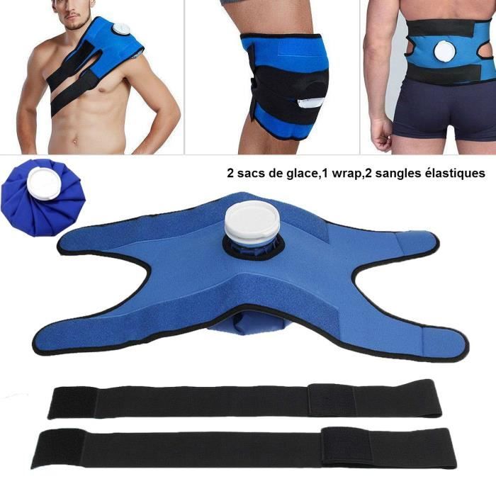 9- Poche Sac de Glace thérapie Chaud Froid Idéal pour les Genoux/ épaules/la Taille,2 Sac à Glaçons et Emballage Soulager la Douleur