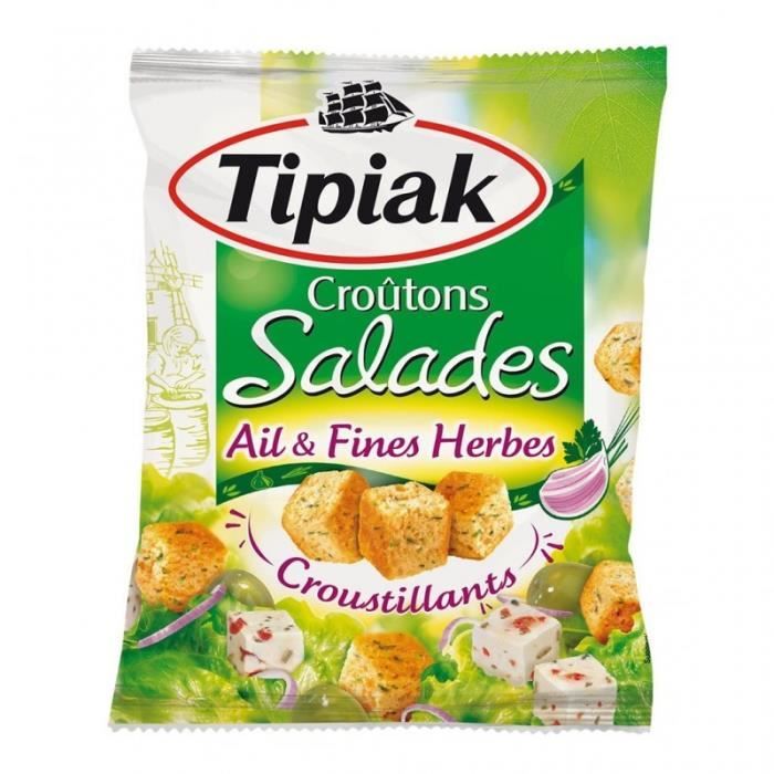Tipiak Croûtons Salades Ail & Fines Herbes Croustillants 50g (lot de 4)