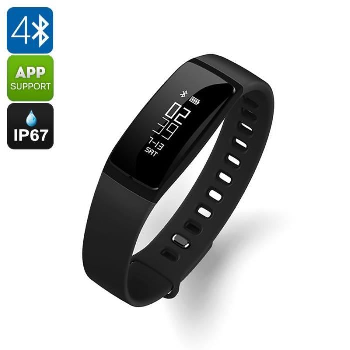 Bracelet Sport Connecté Bluetooth Android iOS Etanche Cardio Tension Pédomètre