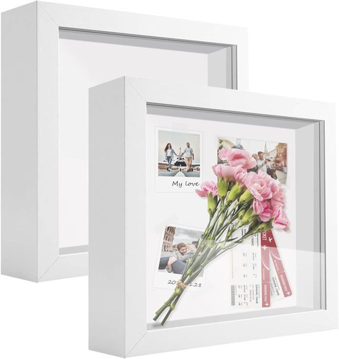 Cadre 3D Profond, 2 Pcs Cadre Profond 14x14 cm 3D Cadre Boîte Cadre ...