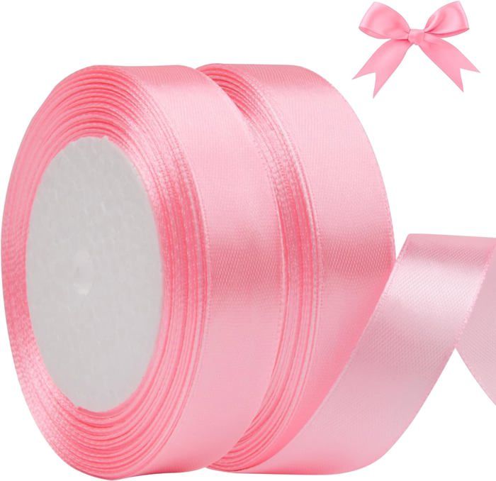 Set Papier Cadeau Rose Nacré 17'' - Avec Ruban Satiné Et Étiquette - 10 Feuilles