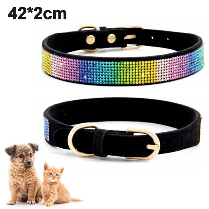 Comparer les prix de Collier pour chien en nylon scintillant, mignon et rose, collier pour petits et grands chiens, avec boucle à dégagement rapide