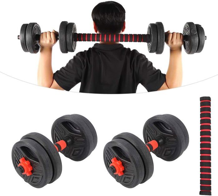 Set d'haltères modulable 2 en 1 de 22 kg – Gorilla Sports FR