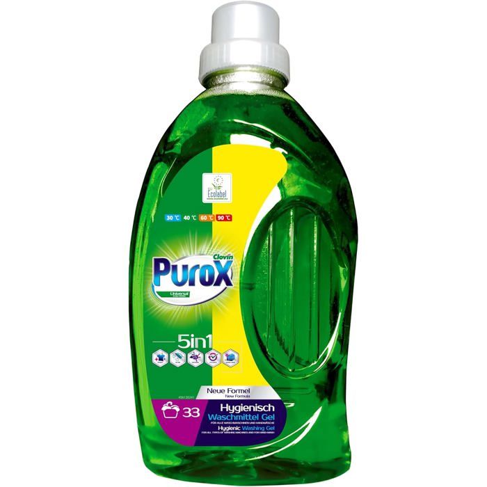 Lessive Liquide (33 Lavages) Gel pour textiles colorés et blancs ...