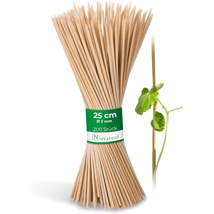 UNUS Lot De 25 Tuteurs En Bambou Naturel 105 Cm - Supports Pour Plantes Grimpantes Et Légumes