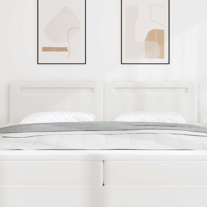 vidaXL Tête de lit LED Blanc 200 cm Cuir synthétique 42007314