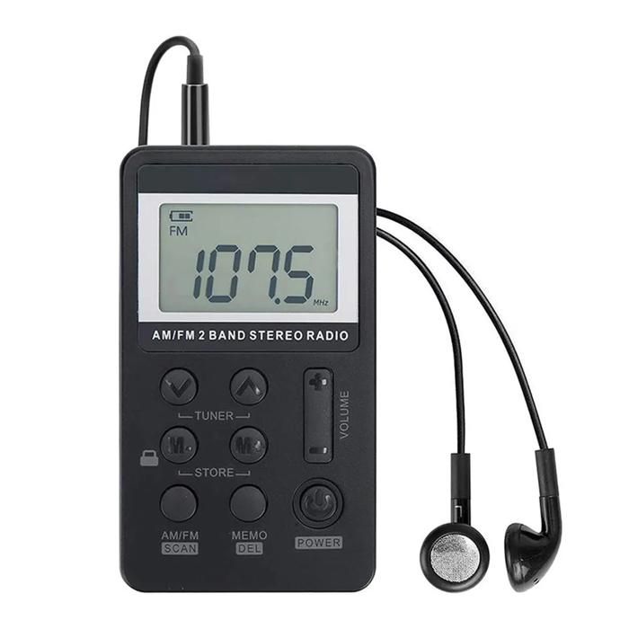 Radio Portable FM/AM Double Bande StéRéO NuméRique Mini RéCepteur Radio Portable avec éCran LCD Batterie Rechargeable