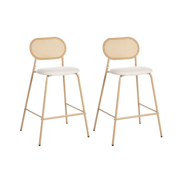 Lot de 2 chaises de bar ADAVER Marron clair Lot de 2 chaises de bar ADAVER Marron clair