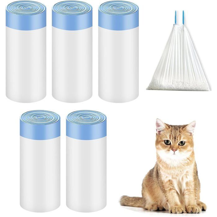 Meilleurs prix pour Lot De 75 Sacs Poubelle Biodégradables Pour Litière Pour Chat Avec Poignée De Transport Sacs Poubelle Autonettoyants Avec C[S376]