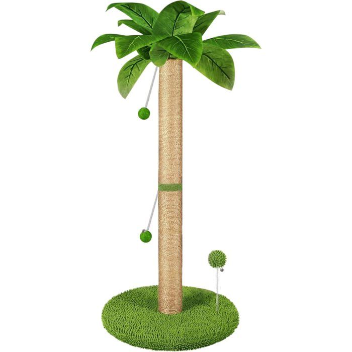 Comparer les prix de Arbre à chat de 82 cm de haut avec corde en sisal de qualité supérieuredeux balles suspendues interactives et jouets à ressort