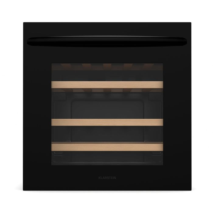 Klarstein Vinsider Cave à vin encastrable - 30 bouteilles 1 zone 5-20°C éclairage LED vitre anti-UV étagères en bois Noir - Klarstein