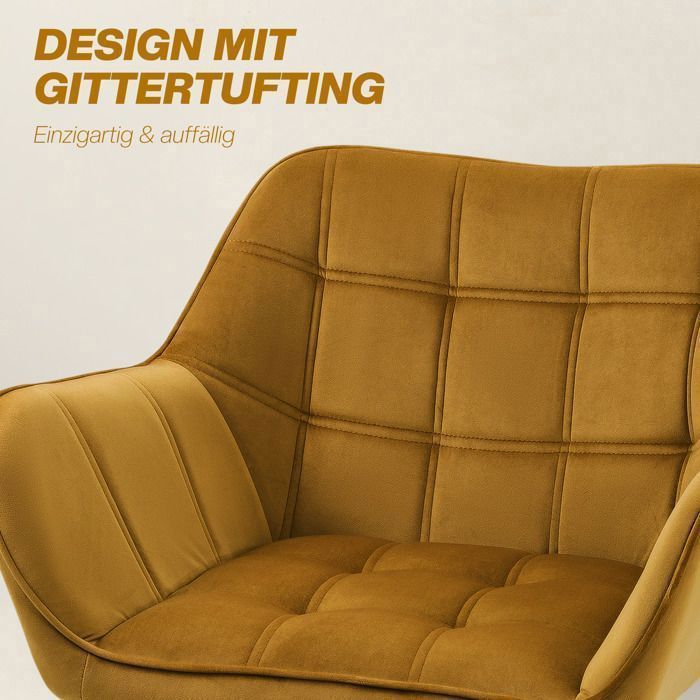 Fauteuil à oreilles Fauteuil relax simple velours scandinave pieds surélevés polyester velouté jaune 67x61 5x71