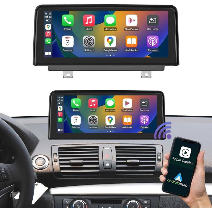 Autoradio Road Top 1025 Pouces Carplay pour BMW Série 1 E81/E82/E87/E88 2008-2012