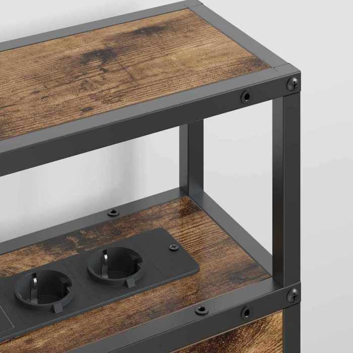 MOT10109-Tête de lit de rangement Chêne fumé 180 cm Bois dingénierie