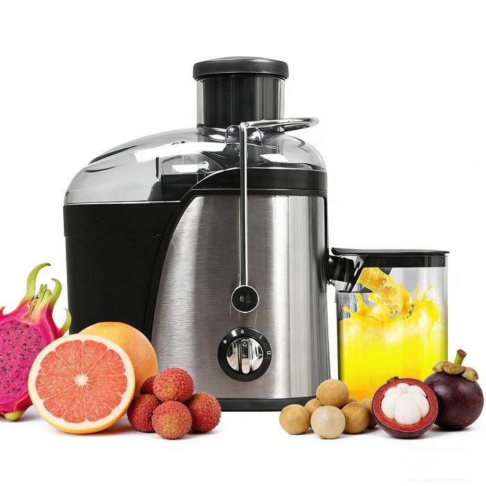 Extracteur de Jus Centrifugeuse 400W avec Large Goulotte Facile à Nettoyer Acier Inoxydable Sans BPA pour Fruits et Légumes - Uverbon