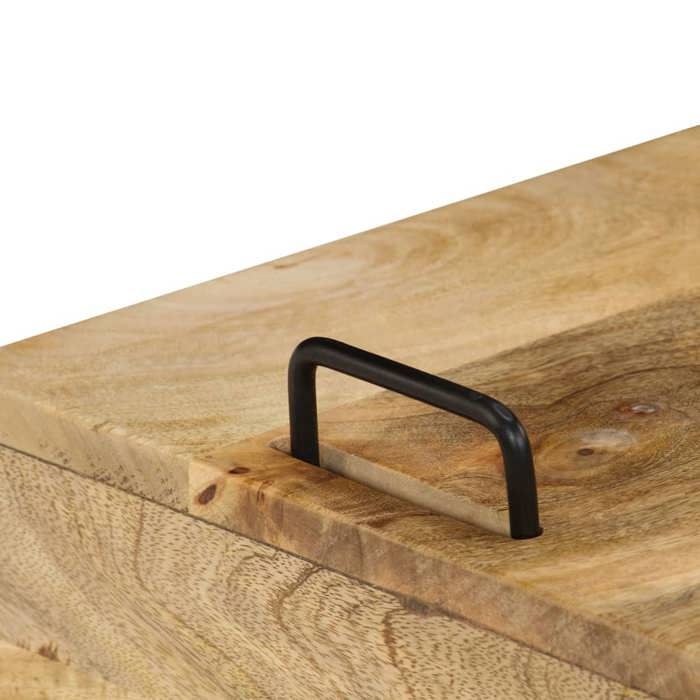 Table de chevet en bois de manguier - MEUBLECHIC - 40x34x47 cm - Brun - Style industriel - Artisanal - Bois massif