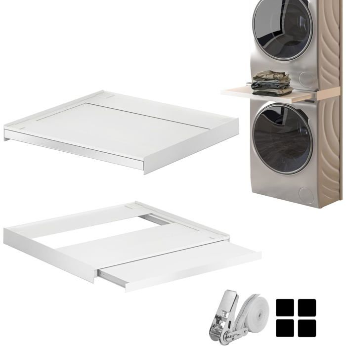 Cadre intermédiaire universel - TRAHOO - Pour machine à laver et sèche-linge - Compartiment extractible - Trahoo