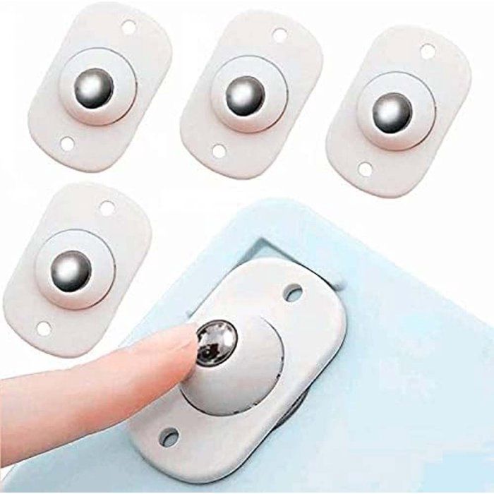 Lot de 16 roulettes auto-adhésives universelles pour meubles déplacement facile mini roues adhésives