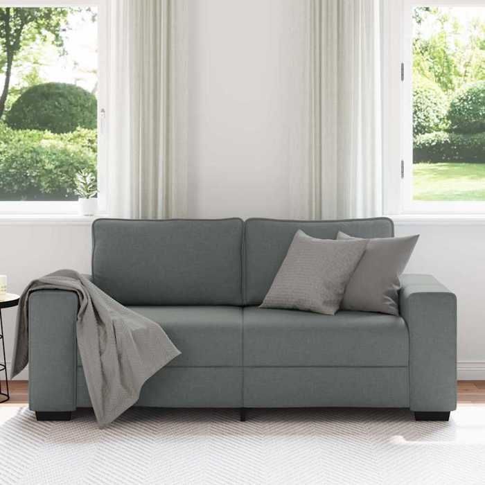 Gris SOFA - PHSH - Canapé avec 2 places - contemporain - gris foncé 140 cm tissu - C2067