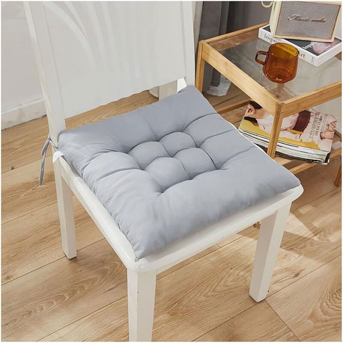 Coussin de Chaise 40 x 40 cm avec Sangles Coussin dAssise Intérieur et Extérieur Oreiller Carré 5cm Epais